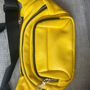 Yellow Leather Crossbody Bag